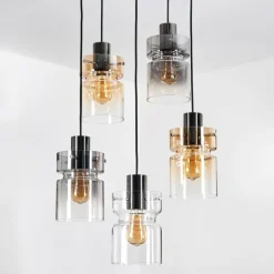 hofstein Hasvik Suspension, Suspension Chrome, Noir, 5 lumières