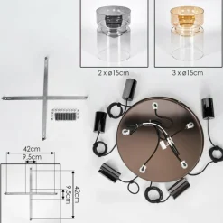 hofstein Hasvik Suspension, Suspension Chrome, Noir, 5 lumières