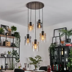 hofstein Hasvik Suspension, Suspension Chrome, Noir, 5 lumières