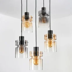 hofstein Hasvik Suspension, Suspension Chrome, Noir, 5 lumières