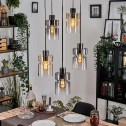 hofstein Hasvik Suspension, Suspension Chrome, Noir, 5 lumières