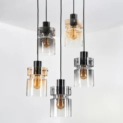 hofstein Hasvik Suspension, Suspension Chrome, Noir, 5 lumières