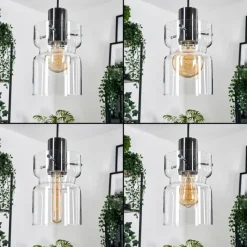 hofstein Hasvik Suspension, Suspension Chrome, Noir, 3 lumières