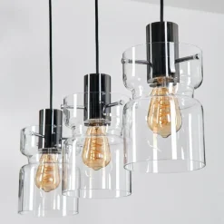 hofstein Hasvik Suspension, Suspension Chrome, Noir, 3 lumières