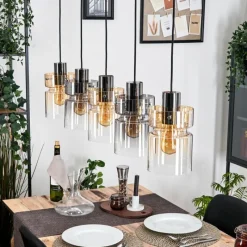 hofstein Hasvik Suspension, Suspension Noir, 5 lumières