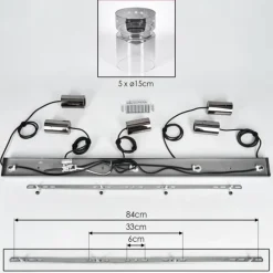 hofstein Hasvik Suspension, Suspension Noir, 5 lumières