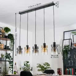 hofstein Hasvik Suspension, Suspension Noir, 5 lumières