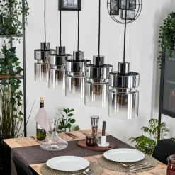 hofstein Hasvik Suspension, Suspension Noir, 5 lumières