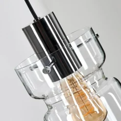 hofstein Hasvik Suspension, Suspension Chrome, Noir, 3 lumières