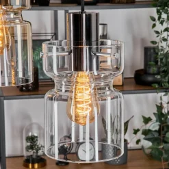 hofstein Hasvik Suspension, Suspension Chrome, Noir, 3 lumières