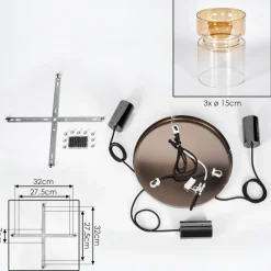 hofstein Hasvik Suspension, Suspension Chrome, Noir, 3 lumières