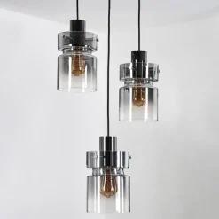 hofstein Hasvik Suspension, Suspension Chrome, Noir, 3 lumières
