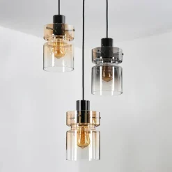 hofstein Hasvik Suspension, Suspension Chrome, Noir, 3 lumières