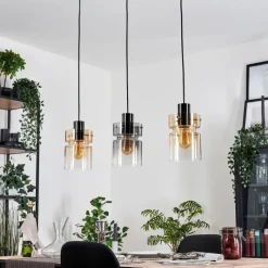 hofstein Hasvik Suspension, Suspension Chrome, Noir, 3 lumières