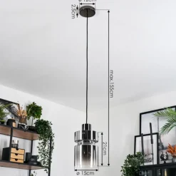 hofstein Hasvik Suspension, Suspension Chrome, Noir, 1 lumière
