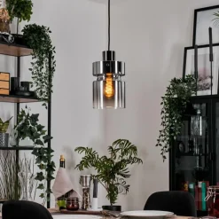 hofstein Hasvik Suspension, Suspension Chrome, Noir, 1 lumière