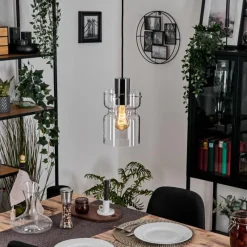 hofstein Hasvik Suspension, Suspension Chrome, Noir, 1 lumière