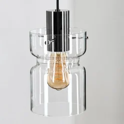 hofstein Hasvik Suspension, Suspension Chrome, Noir, 1 lumière