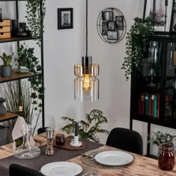 hofstein Hasvik Suspension, Suspension Chrome, Noir, 1 lumière