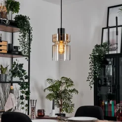 hofstein Hasvik Suspension, Suspension Chrome, Noir, 1 lumière