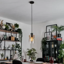 hofstein Hasvik Suspension, Suspension Chrome, Noir, 1 lumière