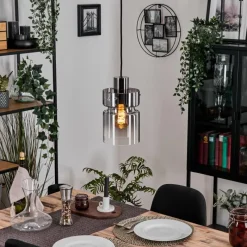 hofstein Hasvik Suspension, Suspension Chrome, Noir, 1 lumière