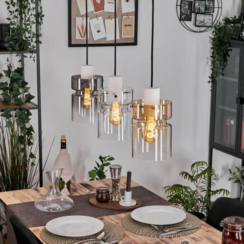 Suspension Verre Fumé-hofstein Hasvik Suspension, Suspension Blanc, 3 lumières