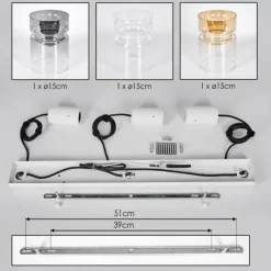 Suspension Verre Fumé-hofstein Hasvik Suspension, Suspension Blanc, 3 lumières