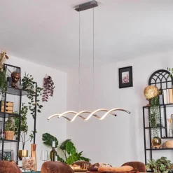 hofstein Henrichemont Suspension, Suspension LED Nickel mat, 1 lumière* Éclairage Led