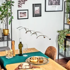 hofstein Henrichemont Suspension, Suspension LED Nickel mat, 1 lumière* Éclairage Led