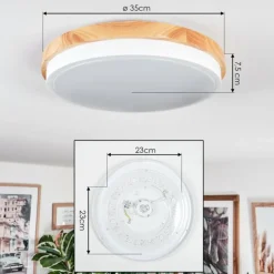 Luminaires Scandinaves-hofstein Hiral Plafonnier, Panel LED Écru, Blanc, 1 lumière