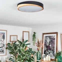 Luminaires Scandinaves-hofstein Hiral Plafonnier, Panel LED Écru, Noir, 1 lumière