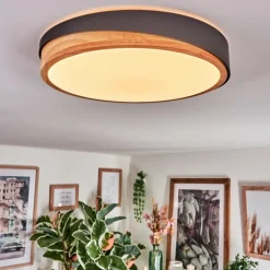 Luminaires Scandinaves-hofstein Hiral Plafonnier, Panel LED Écru, Noir, 1 lumière