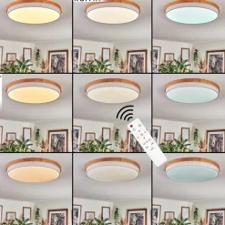 Luminaires Scandinaves-hofstein Hiral Plafonnier, Panel LED Écru, Blanc, 1 lumière, Télécommandes