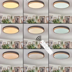 Luminaires Scandinaves-hofstein Hiral Plafonnier, Panel LED Écru, Noir, 1 lumière, Télécommandes