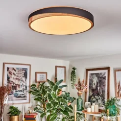 Luminaires Scandinaves-hofstein Hiral Plafonnier, Panel LED Écru, Noir, 1 lumière, Télécommandes