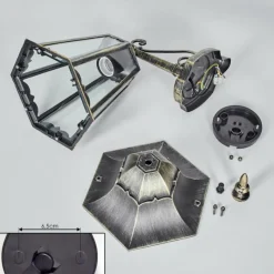 Luminaires Rustiques-hofstein Hongkong Lampe murale d´extérieur, Applique murale Or, Noir, 1 lumière