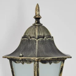 Luminaires Rustiques-hofstein Hongkong Lampe murale d´extérieur, Applique murale Or, Noir, 1 lumière