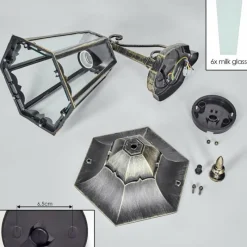 Luminaires Rustiques-hofstein Hongkong Lampe murale d´extérieur, Applique murale Or, Noir, 1 lumière
