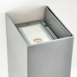 hofstein Hoods Lampe murale d´extérieur, Luminaire Up & Down, Applique murale LED Argenté, 1 lumière