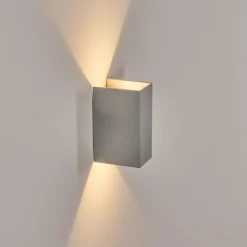 hofstein Hoods Lampe murale d´extérieur, Luminaire Up & Down, Applique murale LED Argenté, 1 lumière