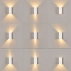 hofstein Hoods Lampe murale d´extérieur, Luminaire Up & Down, Applique murale LED Blanc, 1 lumière