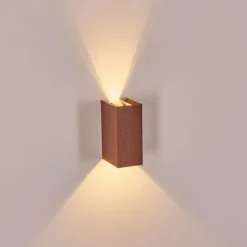 hofstein Hoods Lampe murale d´extérieur, Luminaire Up & Down, Applique murale LED Rouille, 1 lumière