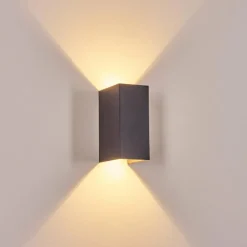 hofstein Hoods Lampe murale d´extérieur, Luminaire Up & Down, Applique murale LED Cuivre, Noir, 1 lumière