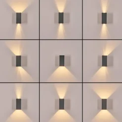 hofstein Hoods Lampe murale d´extérieur, Luminaire Up & Down, Applique murale LED Anthracite, 1 lumière