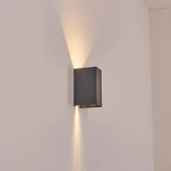 hofstein Hoods Lampe murale d´extérieur, Luminaire Up & Down, Applique murale LED Anthracite, 1 lumière