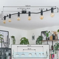 hofstein Hukamaa Plafonnier Noir, 6 lumières