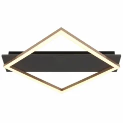 Lampes En Bois-Luminaires Globo Lighting I Plafonnier LED Gris, Noir, 1 lumière