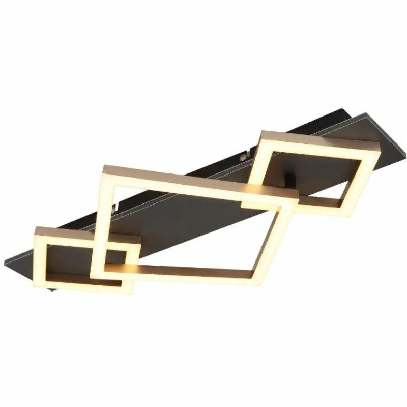 Lampes En Bois-Luminaires Globo Lighting I Plafonnier LED Gris, Noir, 1 lumière