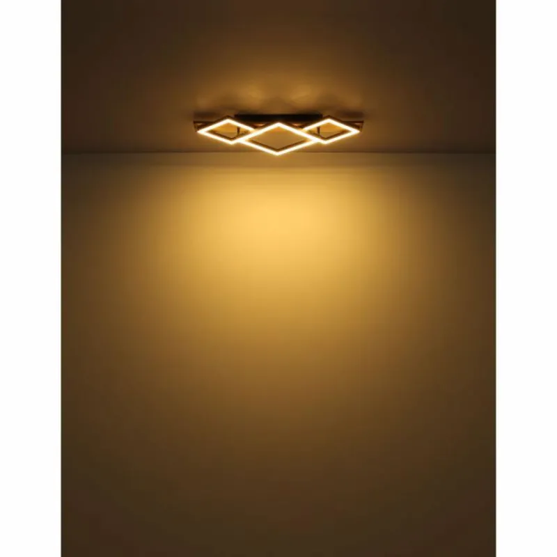 Lampes En Bois-Luminaires Globo Lighting I Plafonnier LED Gris, Noir, 1 lumière
